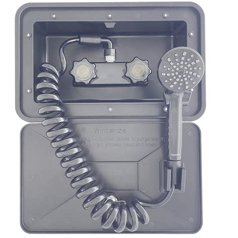 rv outdoor shower box metal|camper outdoor shower replacement.